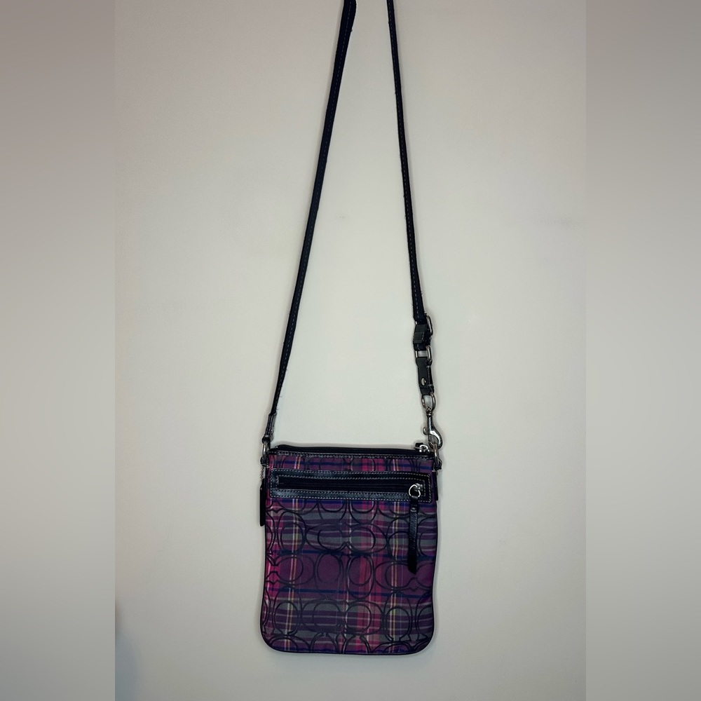 Coach Purple Plaid Poppy Tartan Crossbody